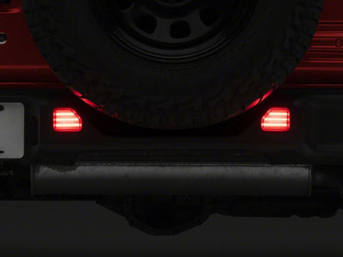 Raxiom 18-23 Jeep Wrangler JL Moab Rubicon Sahara Axial LED Rear Bumper Reflector Lights- Clear - J134140-JL