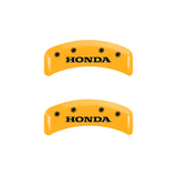 MGP 4 Caliper Covers Engraved Front & Rear Honda Yellow Finish Black Char 2003 Honda Element - 20076SHONYL