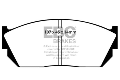 EBC 82-84 Honda Civic Hatchback 1.3 (5 Speed) Ultimax2 Front Brake Pads - UD276