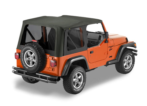 Bestop 03-06 Jeep Wrangler TJ Replace A-Top (Blk Diamond Sailcloth Tinted Windows No Door Skins ) - 79141-35