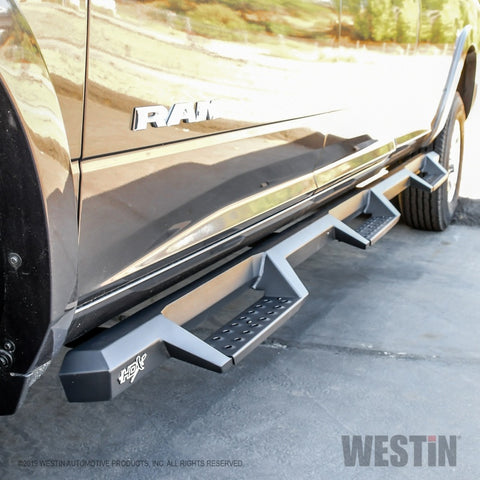 Westin/HDX 19-20 Ram 2500/3500 Crew Cab (8ft Bed) Drop Wheel to Wheel Nerf Step Bars - Txt Black - 56-534345