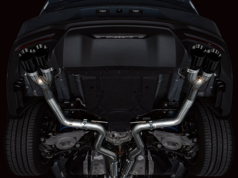 AWE 2024 Ford Mustang GT Fastback S650 RWD Track Edition Cat-Back Exhaust w/ Quad Diamond Black Tips - 3020-43650