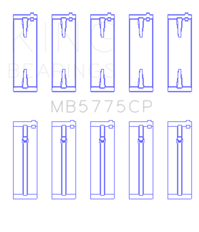 King Engine Bearings Isuzu 4HK1 (Housing Bore +.010) (Size 0.25 Oversized) Main Bearing Set - MB5775CP0.25