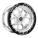 Weld S76 15x9 / 5x4.5 BP / 6.5in. BS Polished Wheel (Medium Pad) - Black Single Beadlock MT - 76MP509A65F