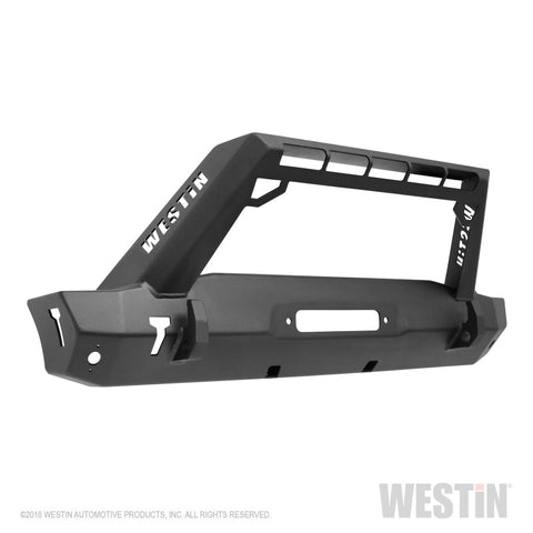 Westin 07-18 Jeep Wrangler JK WJ2 Stubby Front Bumper w/LED Lt Bar Mnt - Tex. Blk - 59-80025