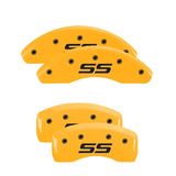 MGP Front set 2 Caliper Covers Engraved Front Sonic Red finish silver ch - 14213FSNCRD