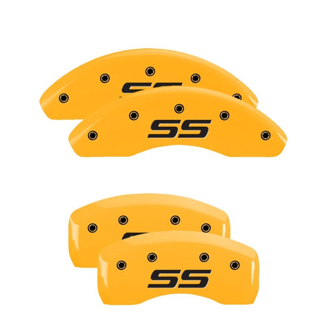 MGP Front set 2 Caliper Covers Engraved Front Sonic Red finish silver ch - 14213FSNCRD