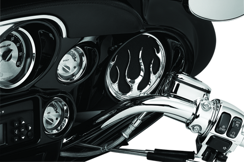 Kuryakyn Flame Speaker Grills Chrome - 3788