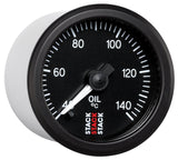 Autometer Stack 52mm 40-140 Deg C 1/8in NPTF Male Pro Stepper Motor Oil Temp Gauge - Black - ST3309
