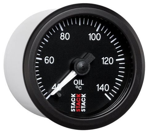 Autometer Stack 52mm 40-140 Deg C 1/8in NPTF Male Pro Stepper Motor Oil Temp Gauge - Black - ST3309