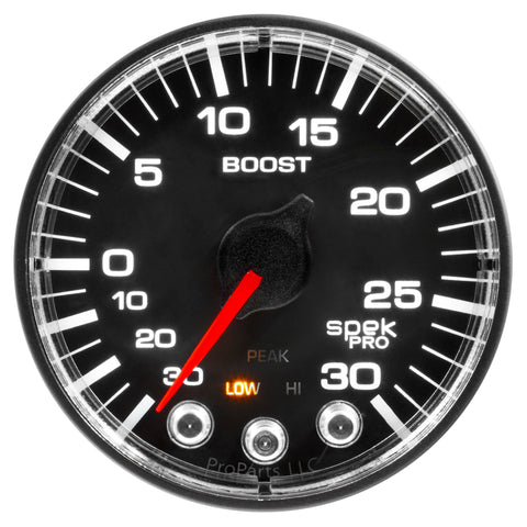 Autometer Spek-Pro 52.4mm 30inHG-30PSI Digital Stepper Motor Vac/Boost Gauge - P302328