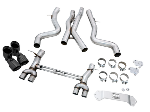 AWE Tuning BMW F8X M3/M4 Track Edition Catback Exhaust - Diamond Black Tips - 3020-43087
