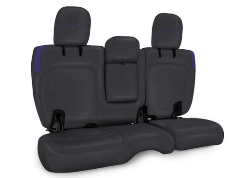 PRP Jeep Wrangler JL Rear Bench CoversU - 4 door with Armrest - Black/Purple - B044-08