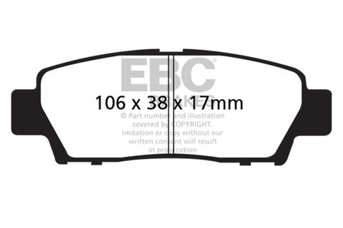 EBC 95-96 Toyota Avalon 3.0 Redstuff Rear Brake Pads - DP31714C