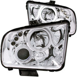 ANZO 2005-2009 Ford Mustang Projector Headlights w/ Halo Chrome - 121162