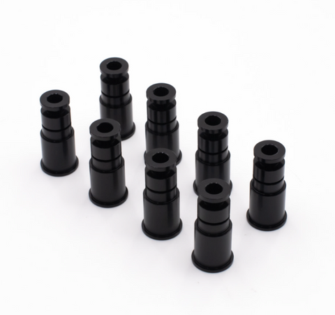BLOX Racing 14mm Adapter Top (1in) w/Viton O-Ring & Retaining Clip (Set of 8) - BXEF-AT-14L-8