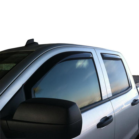 Westin 2014-2018 Chevy Silverado 1500 Dbl Cab In-Channel Wind Deflector 4pc - Smoke - 72-39417