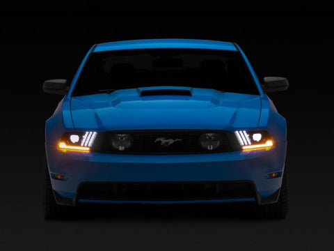 Raxiom 10-12 Ford Mustang LED Projector Headlights SEQL Turn Signals- Blk Housing (Clear Lens) - 426685