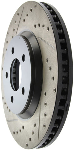 StopTech 05-10 Ford Mustang GT Front Right Slotted & Drilled Rotor - 127.61086R