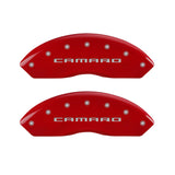 MGP 4 Caliper Covers Engraved Front & Rear Gen 5/Camaro Red finish silver ch - 14240SCA5RD