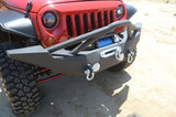 DV8 Offroad 07-18 Jeep Wrangler JK/JL FS-10 Full Length Steel Front Bumper w/ Skid Plate - FBSHTB-10