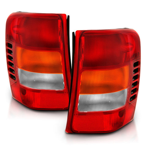 ANZO 1999-2004 Jeep Grand Cherokee Taillight Red/Clear Lens (OE Replacement) - 311308
