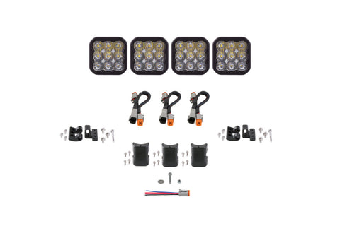 Diode Dynamics SS5 Pro Universal CrossLink 4-Pod Lightbar - White Driving - DD7252