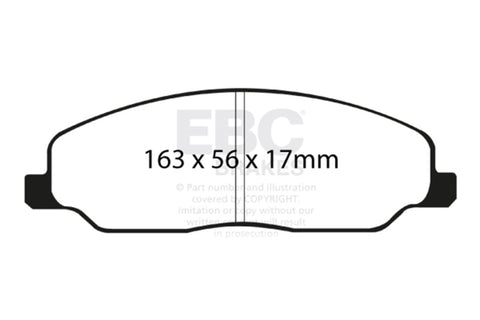 EBC 05-10 Ford Mustang 4.0 Ultimax2 Front Brake Pads - UD1081