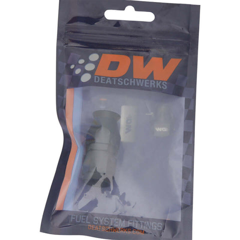DeatschWerks 6AN Female Swivel Straight Hose End PTFE (Incl 1 Olive Insert) - Anodized Matte Black - 6-02-0850-B