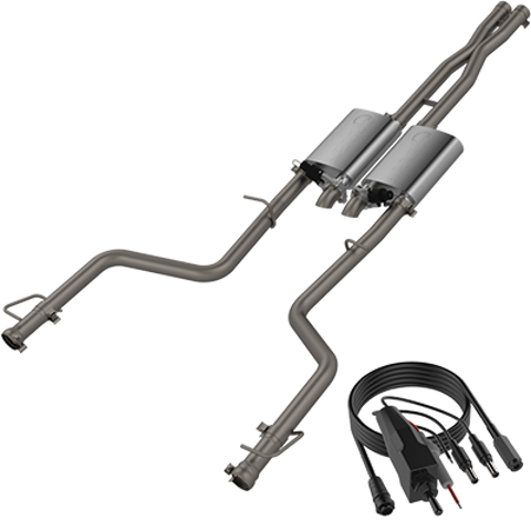 QTP 15-18 Dodge Challenger 5.7L 304SS Screamer Cat-Back Exhaust w/3in Tips - 430015