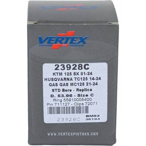 Vertex Piston 01-16 KTM 125 EXC 125cc Cast Replica Piston Kit - 23928C
