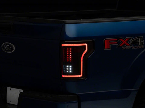 Raxiom 15-17 Ford F-150 LED Tail Lights w/ SEQL Turn Signals- Blk Housing (Clear Lens) - T544625