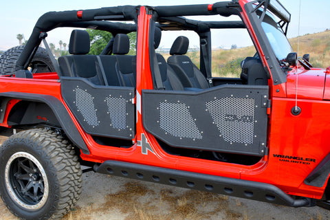 DV8 Offroad Aluminum Mesh Inserts For Rear JK Rock Doors - RDSTTB-RMS