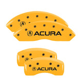 MGP 4 Caliper Covers Engraved Front & Rear Acura Yellow Finish Black Char 2002 Acura RSX - 39005SACUYL