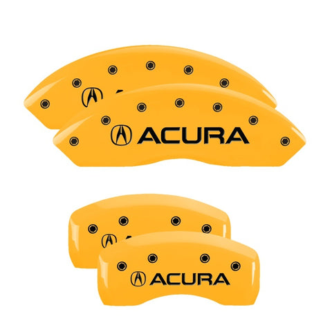 MGP 4 Caliper Covers Engraved Front & Rear Acura Yellow Finish Black Char 2002 Acura RSX - 39005SACUYL
