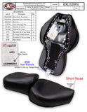 Mustang 96-03 Harley Sportster 3.3 Gal Vintage Touring-XIS 1PC Seat - Blackl - 75733