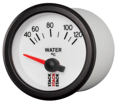 Autometer Stack 52mm 40-120 Deg C M10 Male Electric Water Temp Gauge - White - ST3257