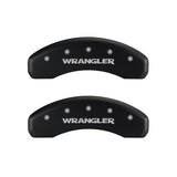 MGP 4 Caliper Covers Engraved Front & Rear WRANGLER Red finish silver ch - 42007SWRGRD