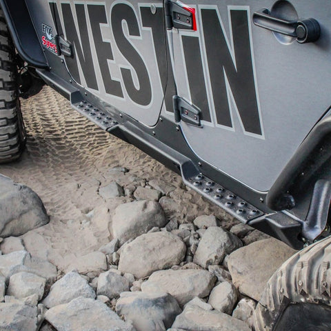 Westin/Snyper 07-17 Jeep Wrangler Unlimited Rock Slider Steps - Textured Black - 42-7015