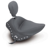 Mustang 11-13 Harley Blackline,12-17 Slim/Slim S Wide Touring Solo Seat w/DBR Studs - Black - 79740