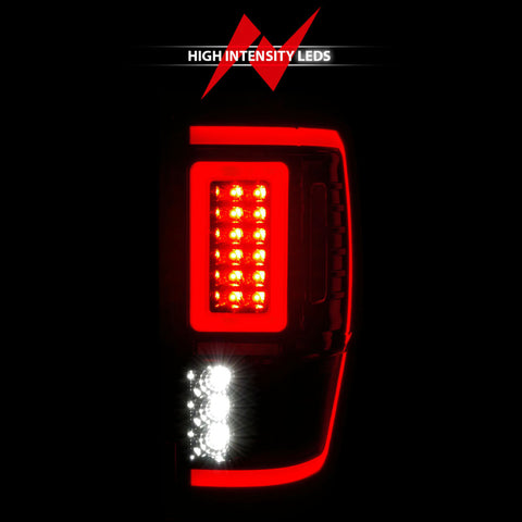 ANZO 19-22 Ford Ranger Full LED Taillights w/ Lightbar Sequential Signal Black Housing/Clear Lens - 311446