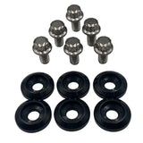 BLOX Racing New Fender Washers Kit M6 12pt - 6pc Large Diameter Black - BXAC-00311-BK