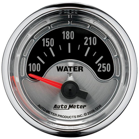 Autometer American Muscle 52mm Short Sweep Electric 250 Deg F Water Temp Gauge - 1236