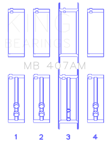 King Chrysler Valient Crankshaft Main Bearings - MB407AM010