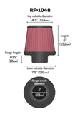 K&N Round Tapered Universal Air Filter 6in Flange ID x 7.5in Base OD x 4.5in Top OD x 6in H - RF-1048