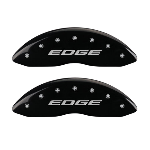 MGP 4 Caliper Covers Engraved Front & Rear EDGE/2015 Black finish silver ch - 10242SEDEBK