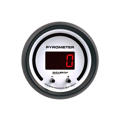 Autometer 52.4mm White Two Channel 0-2000 Degree Pyrometer (EGT) Phantom Elite Digital Gauge - 6744-PH