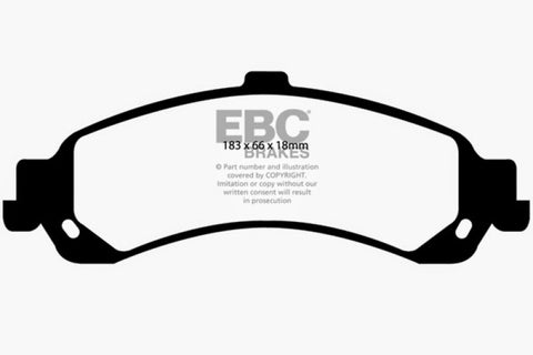 EBC 02 Cadillac Escalade 5.3 (PBR rear caliper) Yellowstuff Rear Brake Pads - DP41635R