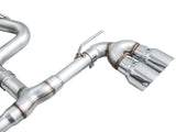AWE Tuning MK8 Volkswagen Golf R 3in Track Edition Quad Exhaust - Chrome Silver Tips - 3020-42658