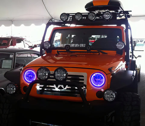 Oracle Jeep Wrangler JK 07-17 LED Waterproof Halo Kit - ColorSHIFT w/ Simple Controller - 3943-504